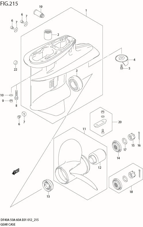 FIG 215 GEAR CASE (DF60AQH E1)