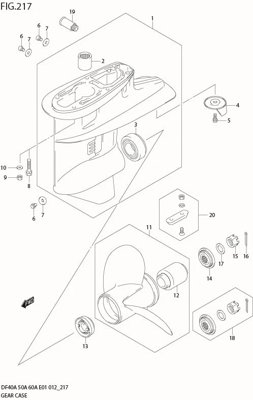 FIG 217 GEAR CASE (DF60ATH E1)
