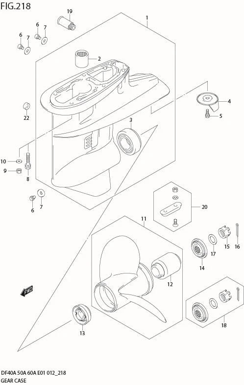 FIG 218 GEAR CASE (DF60ATH E40)