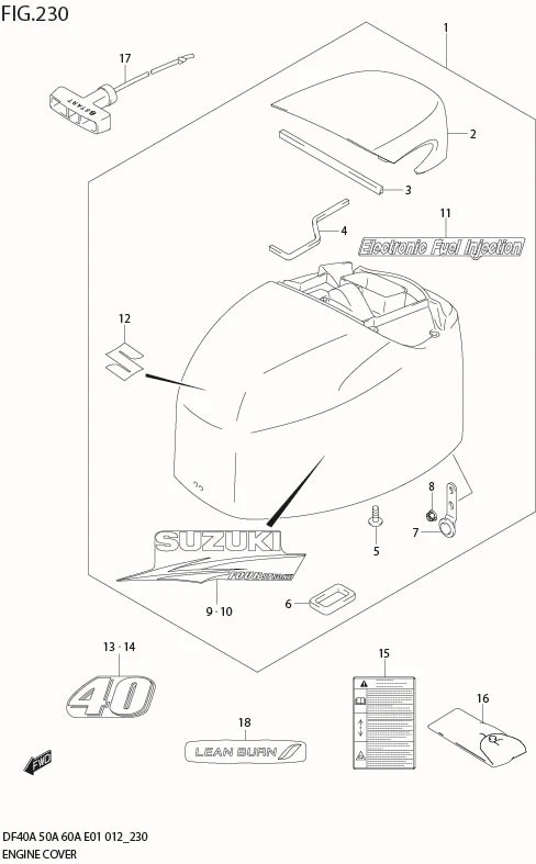 FIG 230 ENGINE COVER (DF40A E1)
