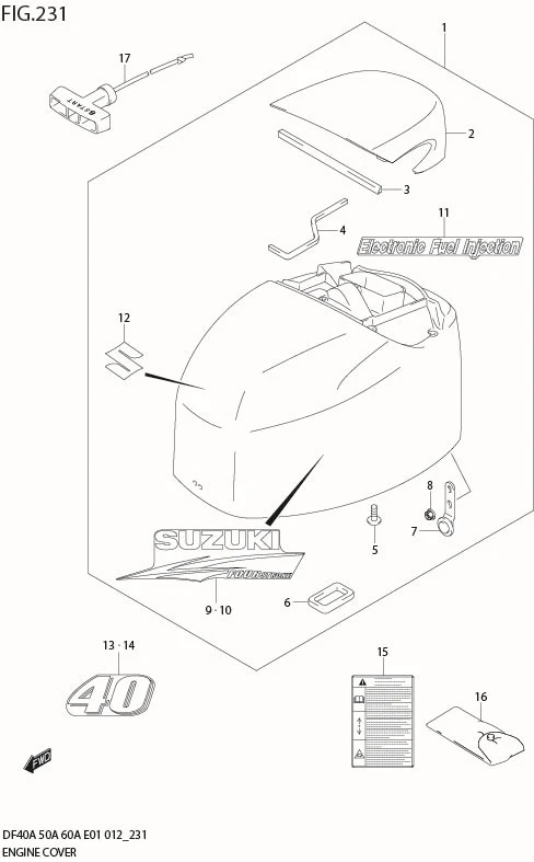 FIG 231 ENGINE COVER (DF40AQH E1)