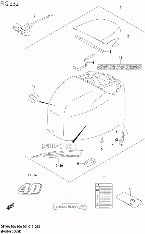 FIG 232 ENGINE COVER (DF40AST E34)