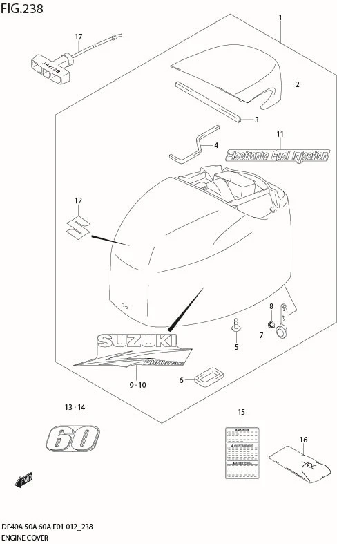 FIG 238 ENGINE COVER (DF60AQH E40)