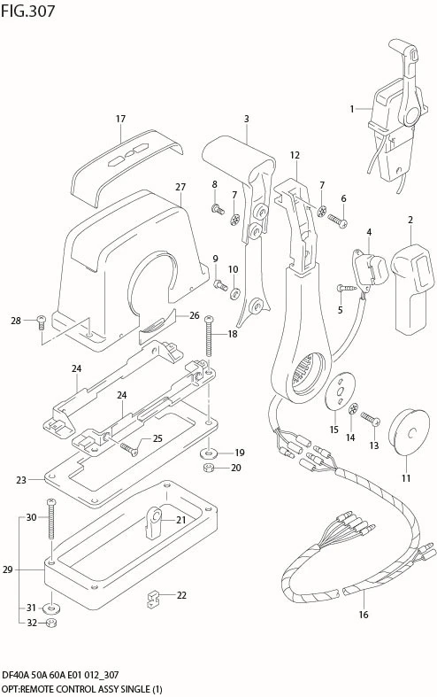 FIG 307 OPT:REMOTE CONTROL ASSY SINGLE(1)