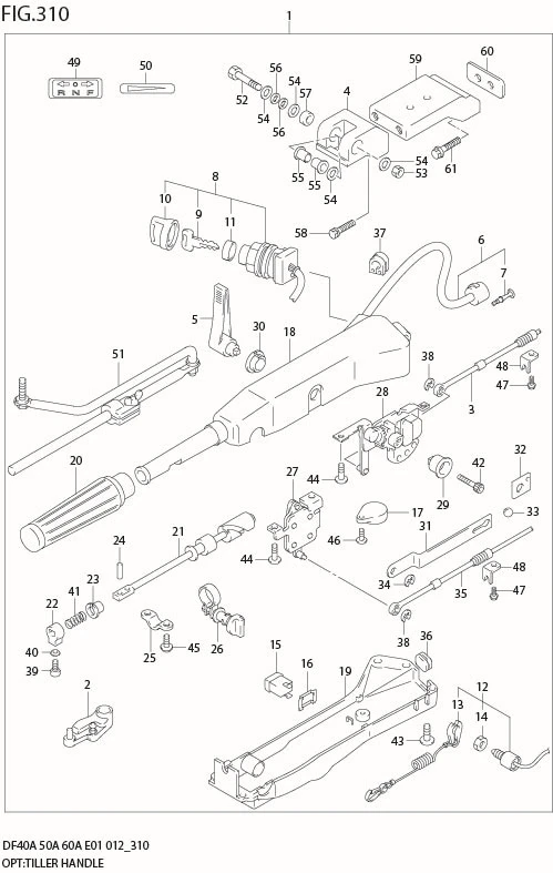 FIG 310 OPT:TILLER HANDLE (DF40AST E34)