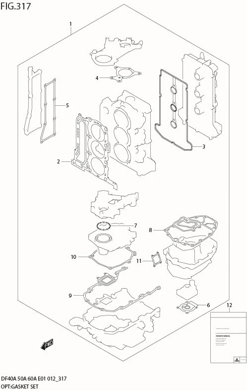 FIG 317 OPT:GASKET SET (DF50A E1)