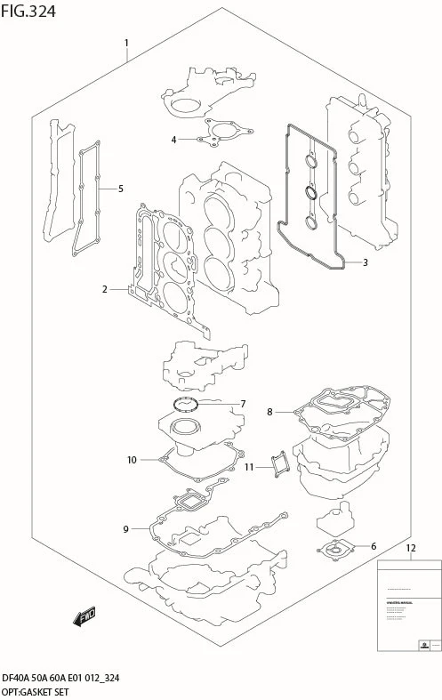 FIG 324 OPT:GASKET SET (DF60ATH E40)