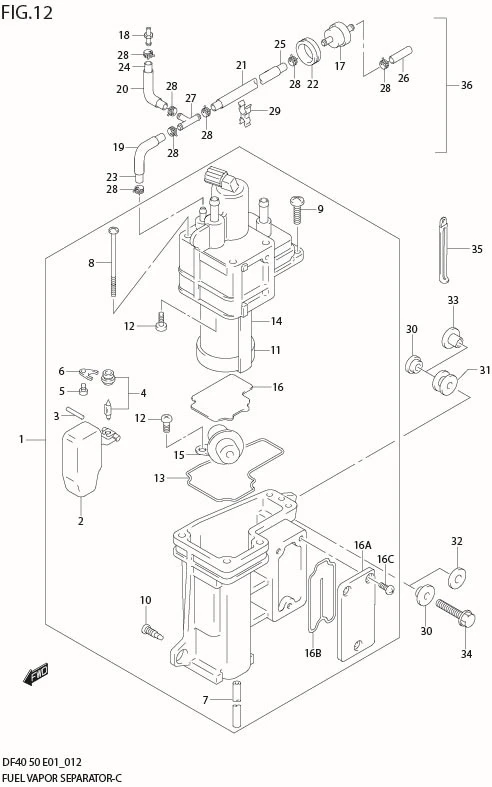 FIG 12  FUEL VAPOR SEPARATOR (MODEL:00%10)