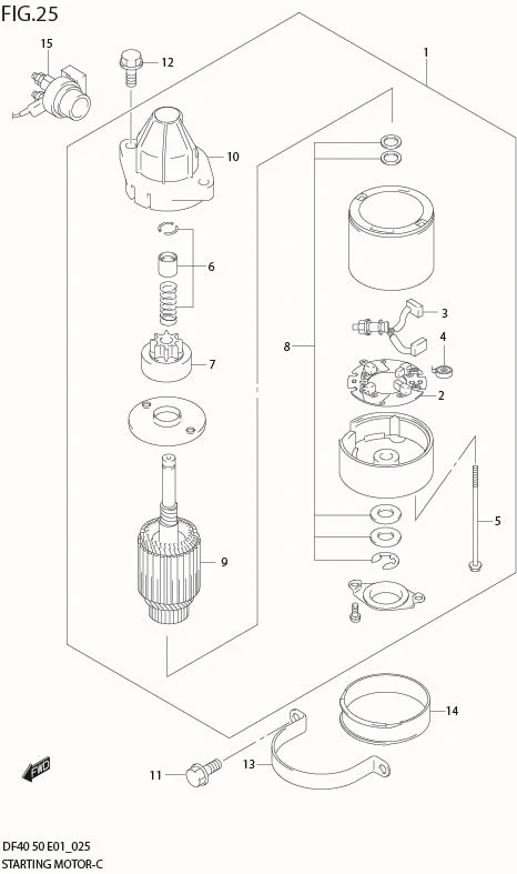 FIG 25  STARTING MOTOR (MODEL:01%04)