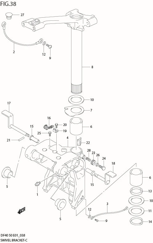 FIG 38  SWIVEL BRACKET (MODEL:01%10)