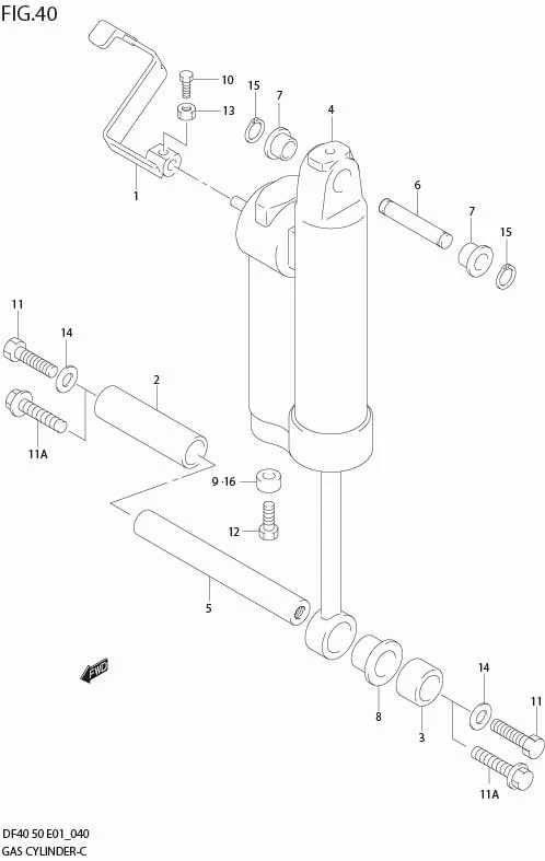 FIG 40  GAS CYLINDER (TYPE:QH,WQH MODEL:01%10)