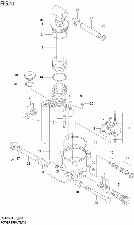 FIG 41  POWER TRIM/TILT (TYPE:T MODEL:99,00)