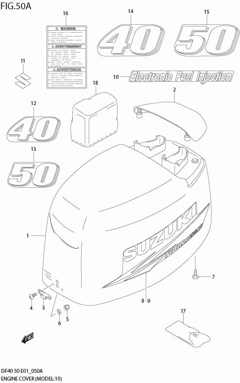 FIG 50A ENGINE COVER (MODEL:10)