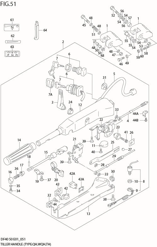 FIG 51  TILLER HANDLE (TYPE:QH,WQH,TH)