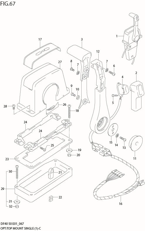 FIG 67  OPT:TOP MOUNT SINGLE (1)(MODEL:05%10)