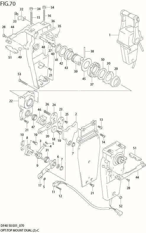 FIG 70  OPT:TOP MOUNT DUAL (2)(MODEL:05%10)
