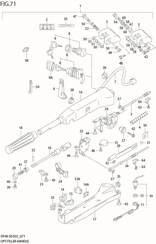 FIG 71  OPT:TILLER HANDLE