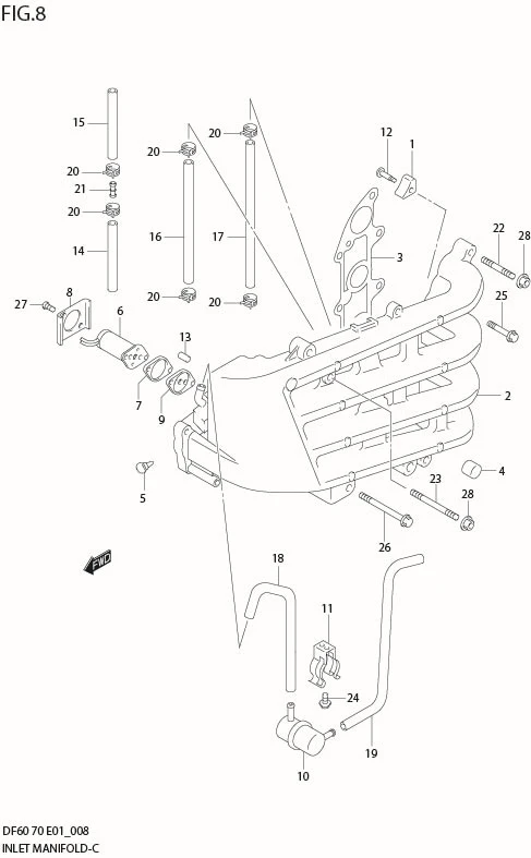 FIG 8   INLET MANIFOLD (DF60:971961%MODEL:01)