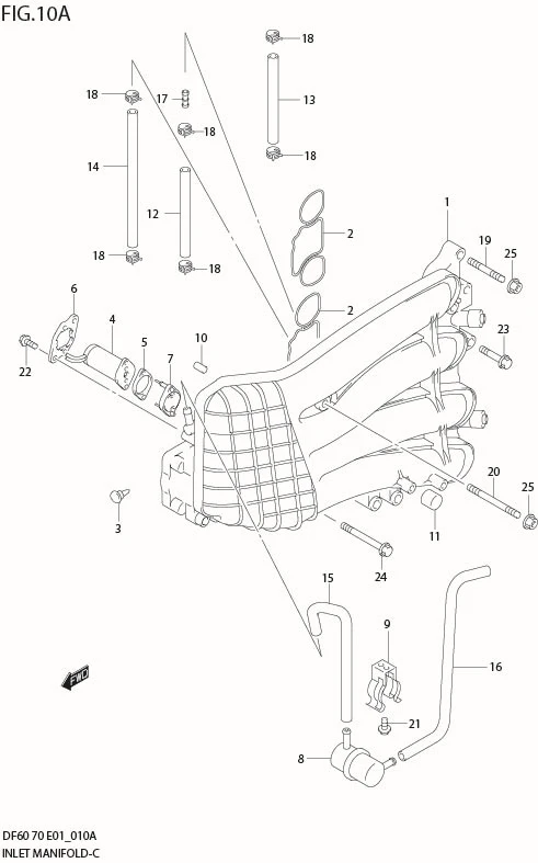 FIG 10A INLET MANIFOLD (DF60,70 MODEL:02%09)