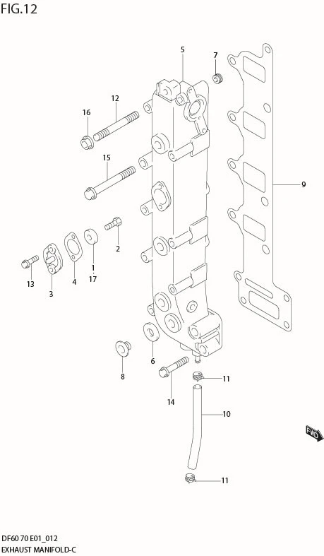FIG 12  EXHAUST MANIFOLD