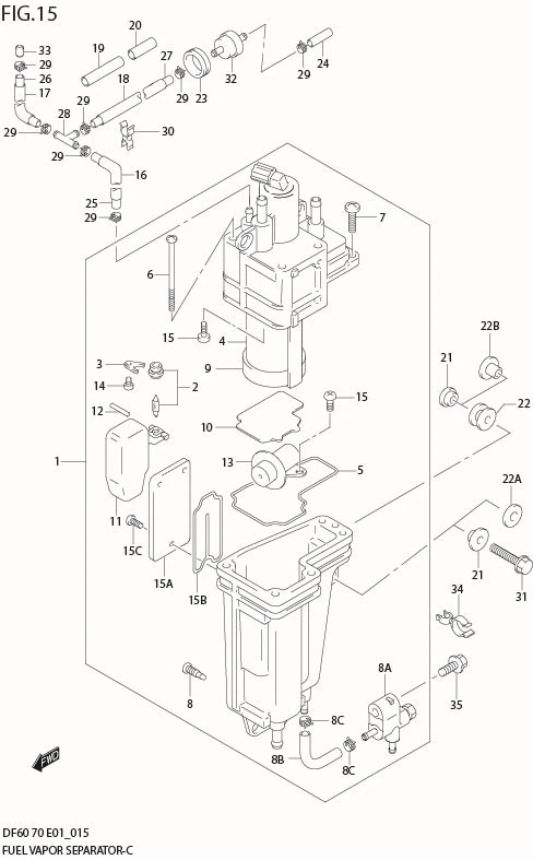 FIG 15  FUEL VAPOR SEPARATOR (MODEL:01%09)
