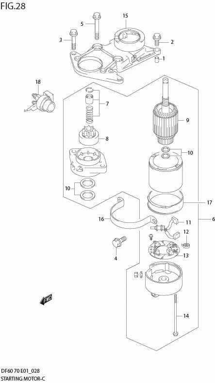 FIG 28  STARTING MOTOR (MODEL:98%00)