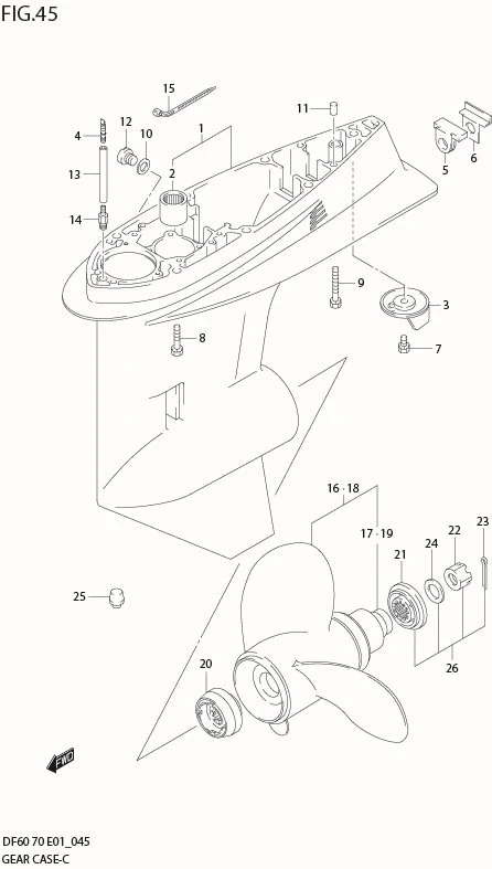 FIG 45  GEAR CASE (MODEL:98%00)