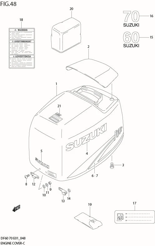 FIG 48  ENGINE COVER (MODEL:98%02)