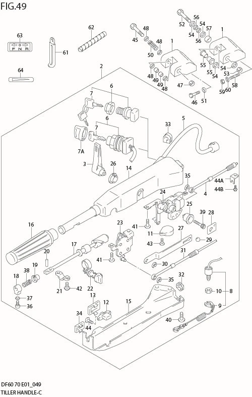 FIG 49  TILLER HANDLE (DF70WTH)