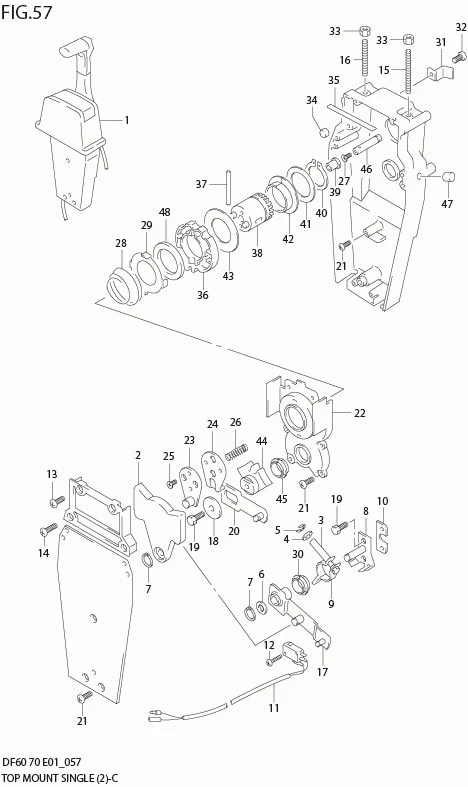 FIG 57  OPT:TOP MOUNT SINGLE (2)(MODEL:05%09)