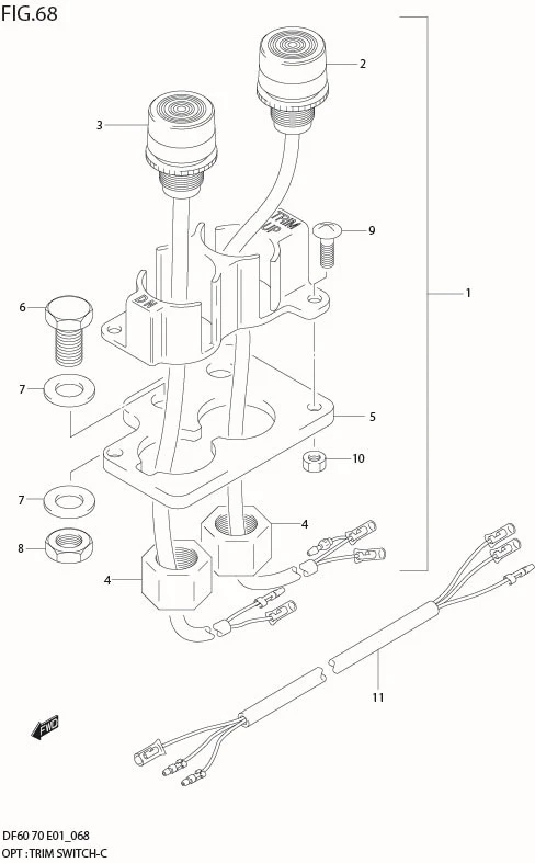 FIG 68  OPT:TRIM SWITCH (MODEL:98%04)