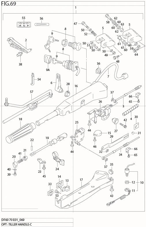 FIG 69  OPT:TILLER HANDLE