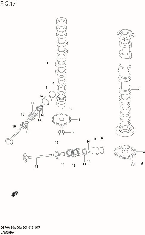 FIG 17  CAMSHAFT (DF70ATH E01)
