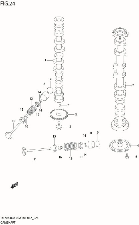 FIG 24  CAMSHAFT (DF90ATH E40)