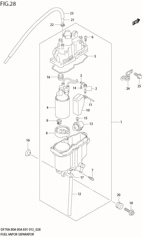 FIG 28  FUEL VAPOR SEPARATOR (DF70A E01)
