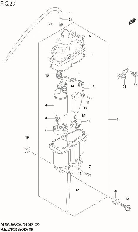 FIG 29  FUEL VAPOR SEPARATOR (DF70A E40)