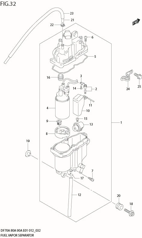 FIG 32  FUEL VAPOR SEPARATOR (DF80A E01)