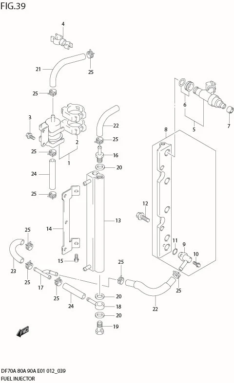 FIG 39  FUEL INJECTOR (DF70A E40)