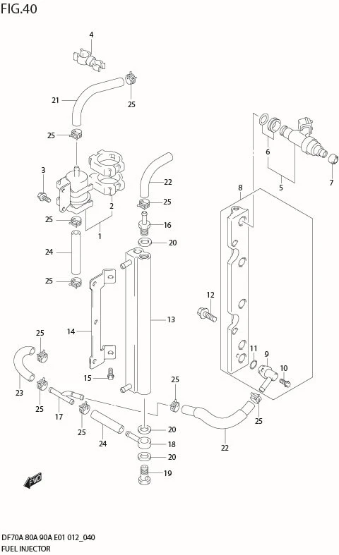 FIG 40  FUEL INJECTOR (DF70ATH E01)