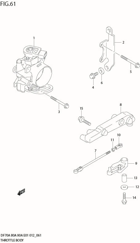 FIG 61  THROTTLE BODY (DF70A E40)