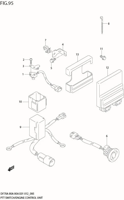 FIG 95  PTT SWITCH / ENGINE CONTROL UNIT (DF90A E01)