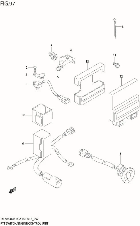 FIG 97  PTT SWITCH / ENGINE CONTROL UNIT (DF90ATH E01)