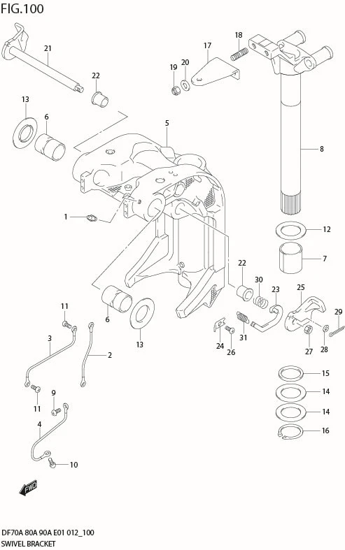 FIG 100 SWIVEL BRACKET (DF70A E01)