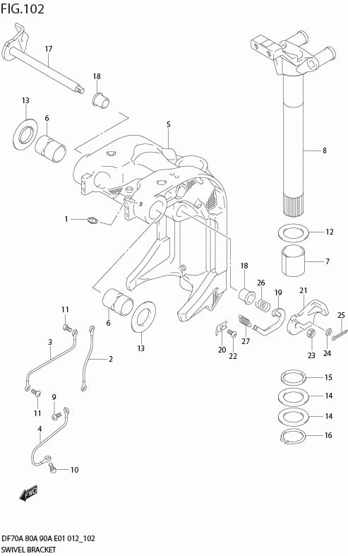 FIG 102 SWIVEL BRACKET (DF70ATH E01)