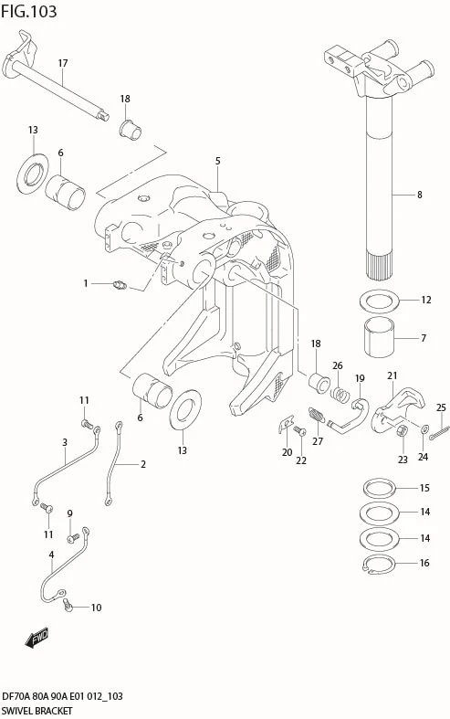 FIG 103 SWIVEL BRACKET (DF70ATH E40)