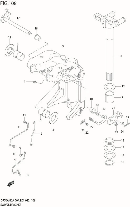 FIG 108 SWIVEL BRACKET (DF90ATH E01)