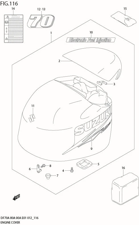 FIG 116 ENGINE COVER (DF70A E01)
