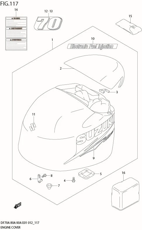FIG 117 ENGINE COVER (DF70A E40)