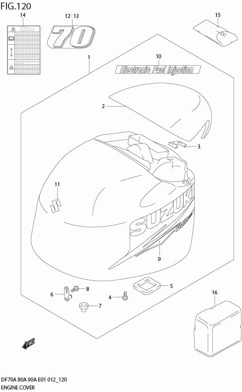 FIG 120 ENGINE COVER (DF80A E01)
