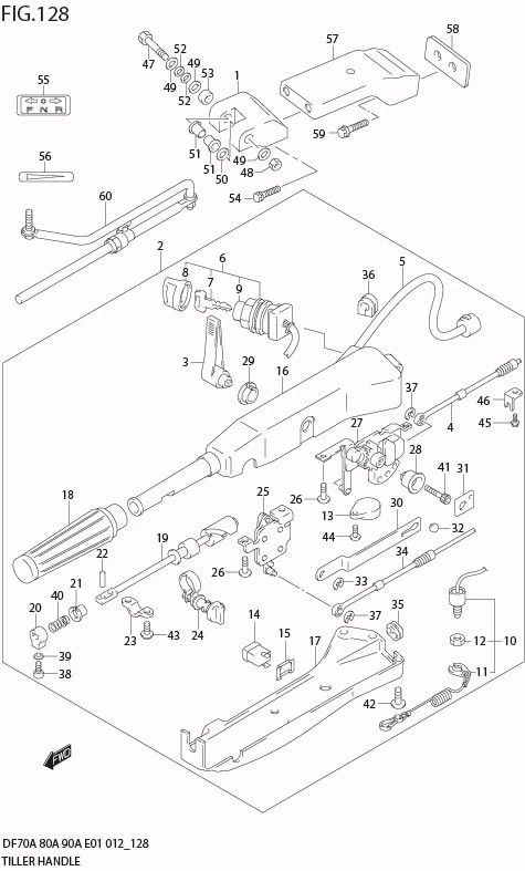 FIG 128 TILLER HANDLE (DF90ATH E01)